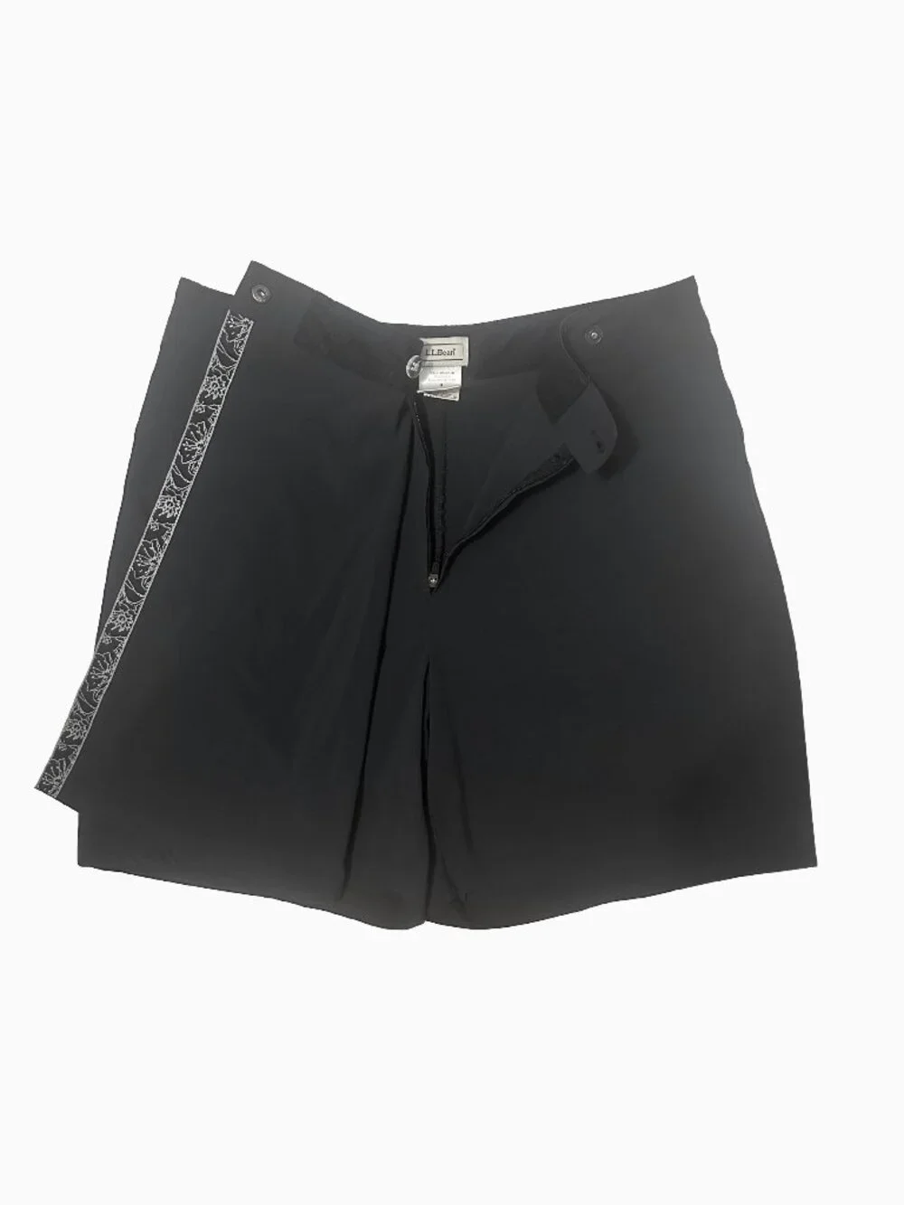 LL Bean Black Vista Trek Skort 8 Nylon Spandex Hiking Golf Tennis Pockets Sporty